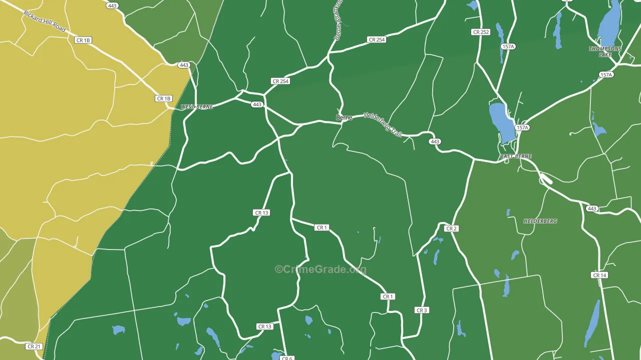 Berne, NY Map of Drug-Related Crime Rates