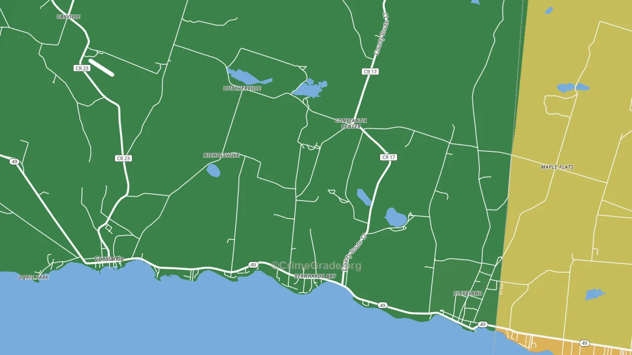 Bernhards Bay, NY Map of Drug-Related Crime Rates