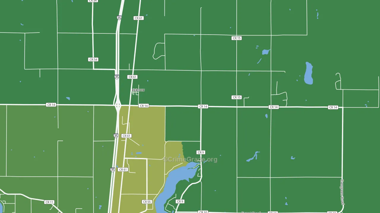 Beroun, MN Map of Drug-Related Crime Rates