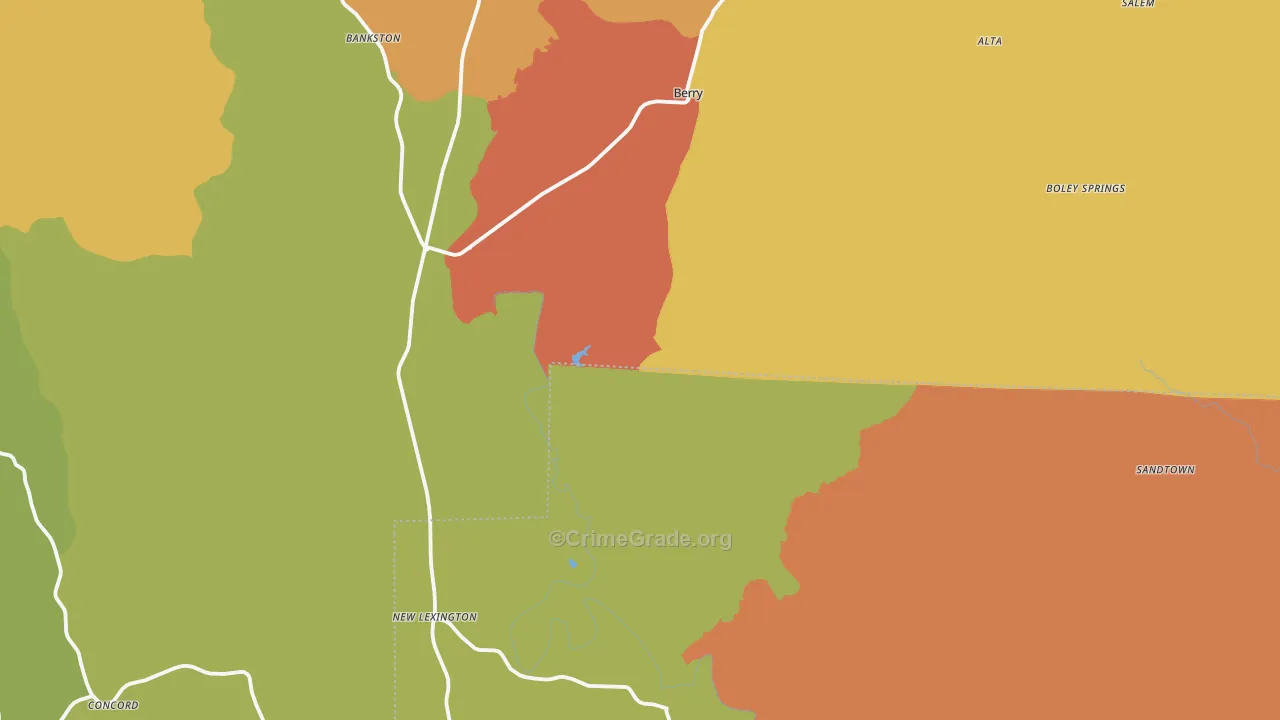 Berry, AL Map of Drug-Related Crime Rates