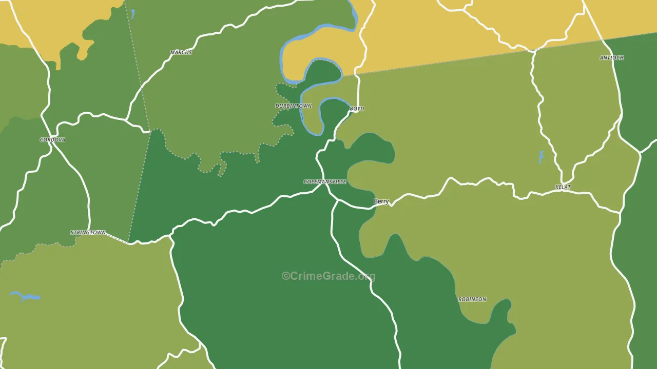 Berry, KY Map of Drug-Related Crime Rates