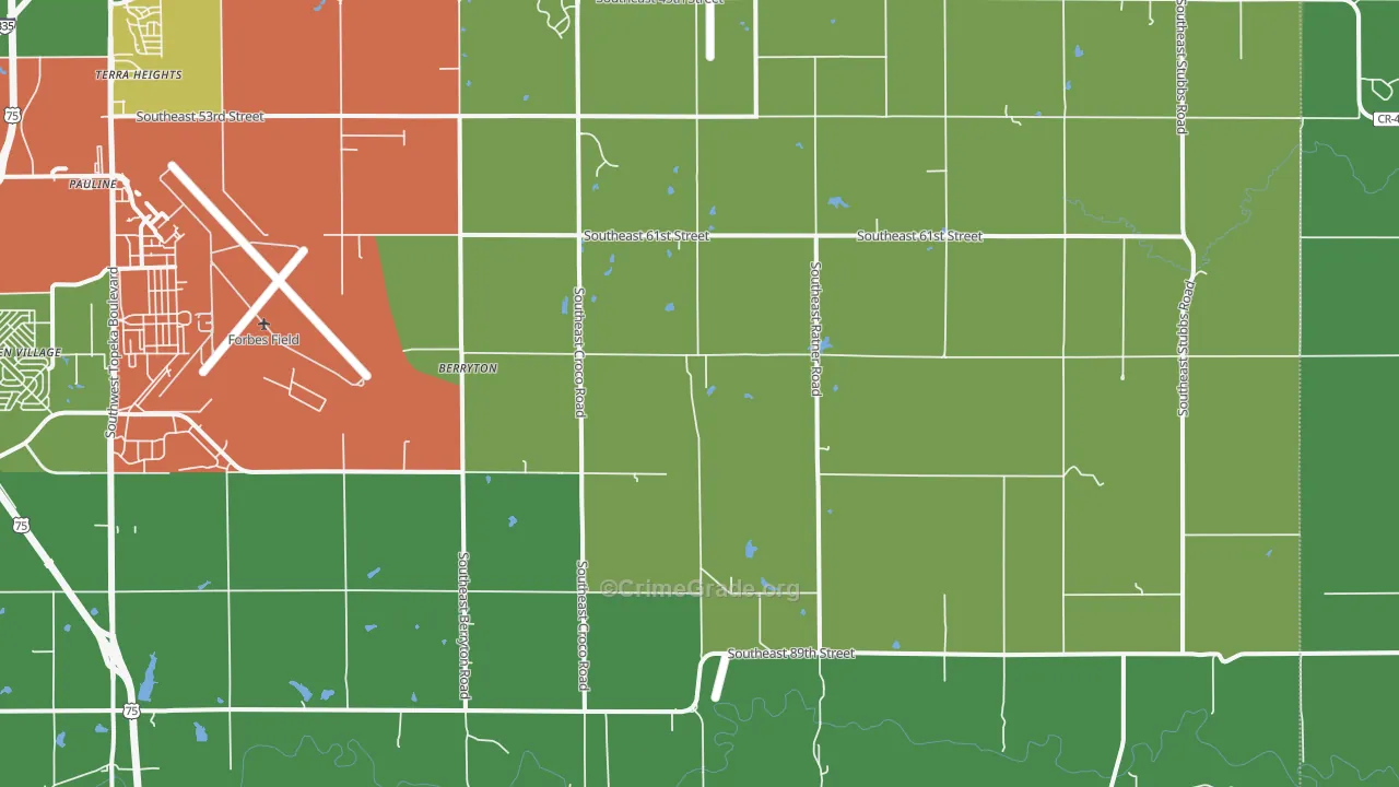 Berryton, KS Map of Drug-Related Crime Rates