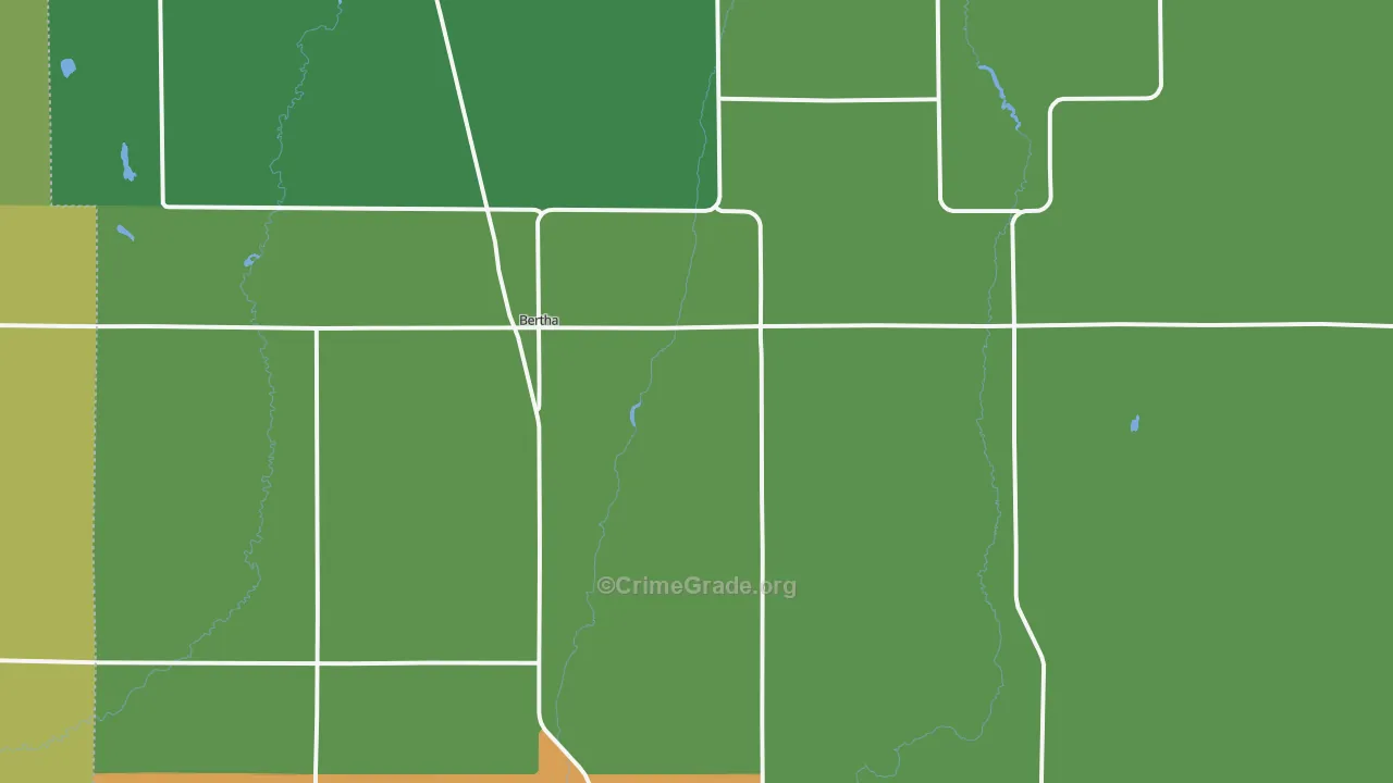 Bertha, MN Map of Drug-Related Crime Rates