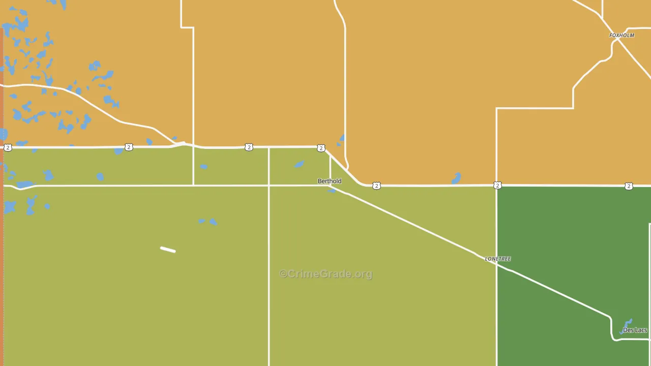 Berthold, ND Map of Drug-Related Crime Rates