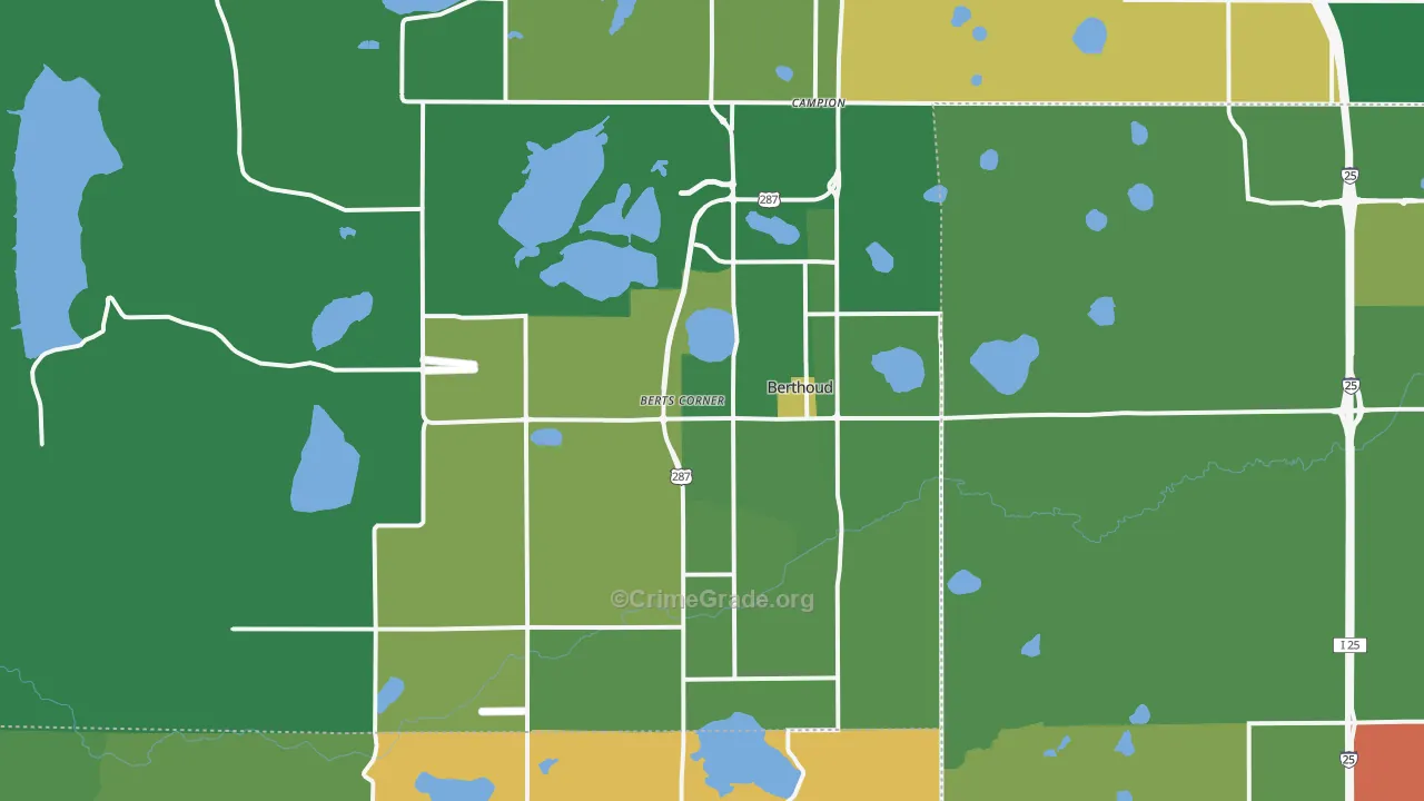 Berthoud, CO Map of Drug-Related Crime Rates