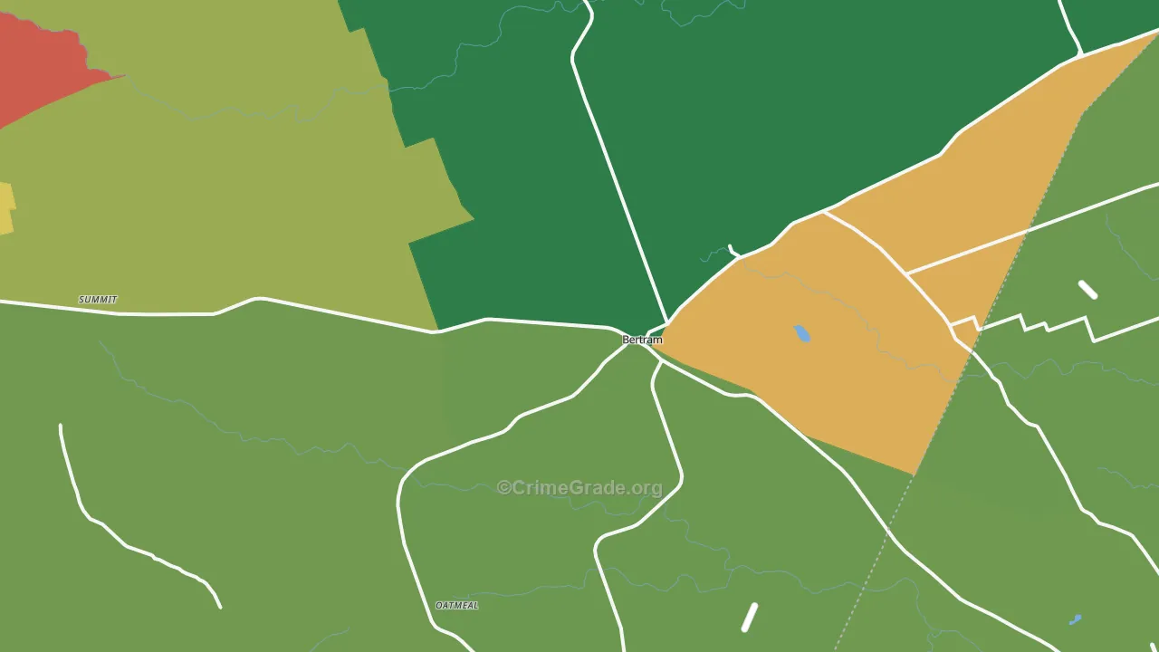 Bertram, TX Map of Drug-Related Crime Rates