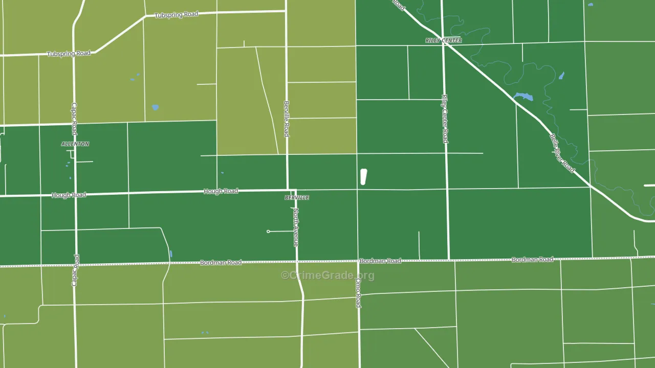 Berville, MI Map of Drug-Related Crime Rates
