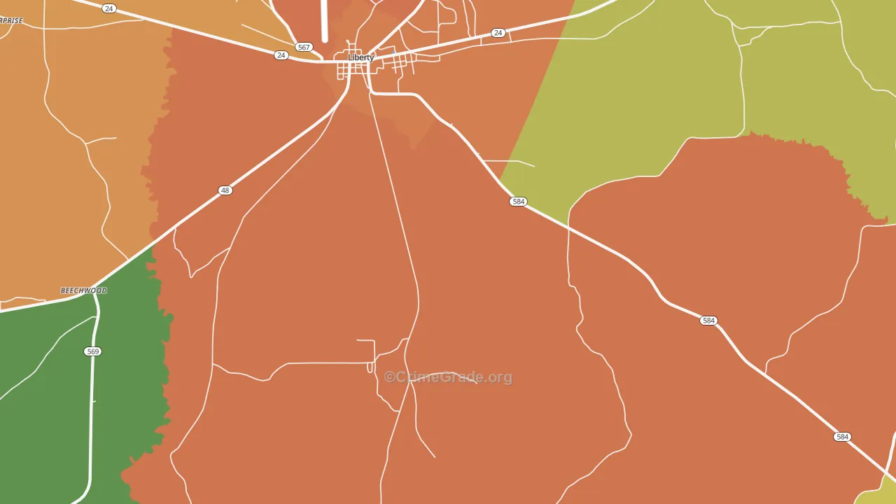 Berwick, MS Map of Drug-Related Crime Rates