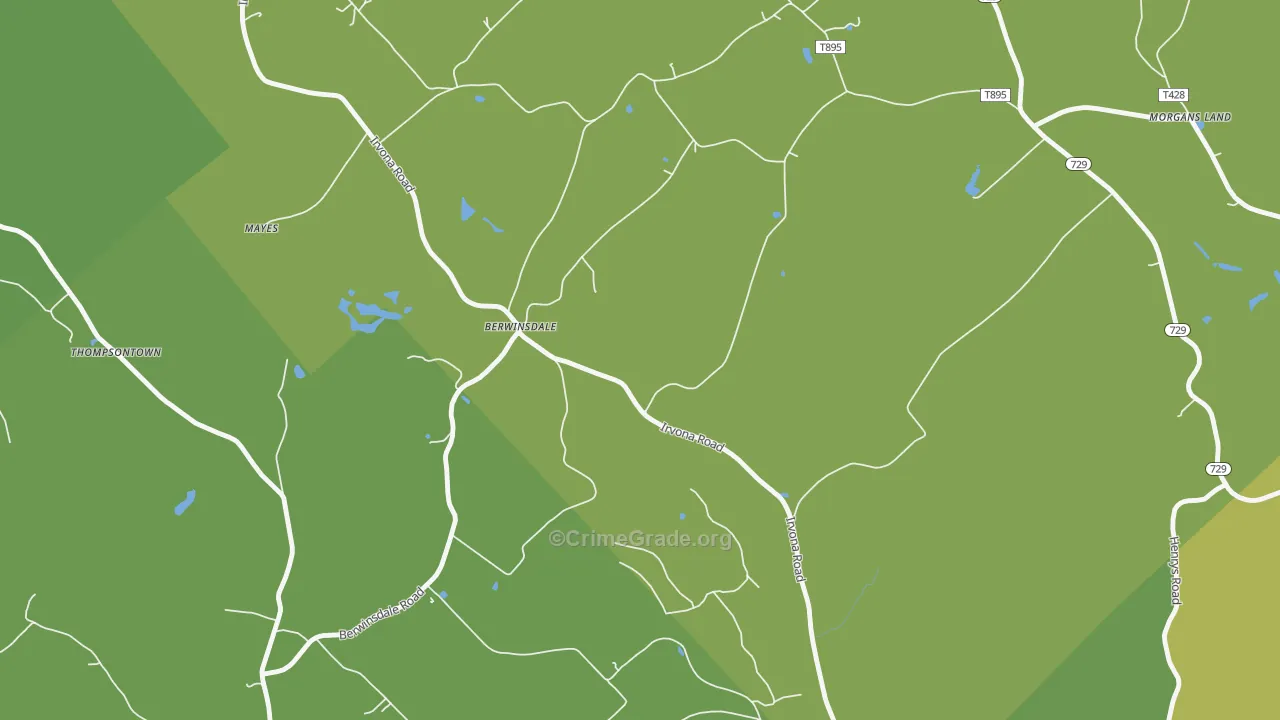 Berwinsdale, PA Map of Drug-Related Crime Rates