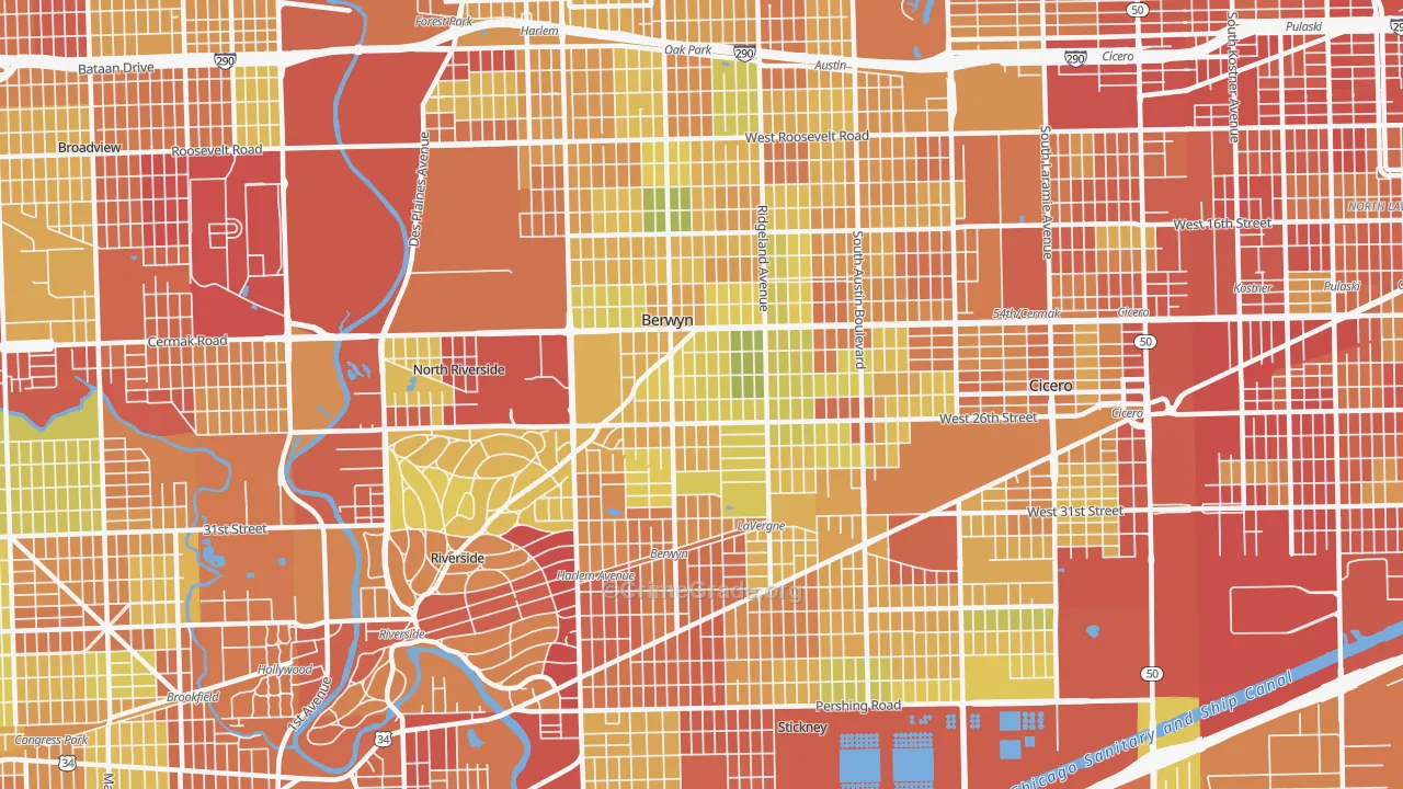 Berwyn, IL Map of Drug-Related Crime Rates