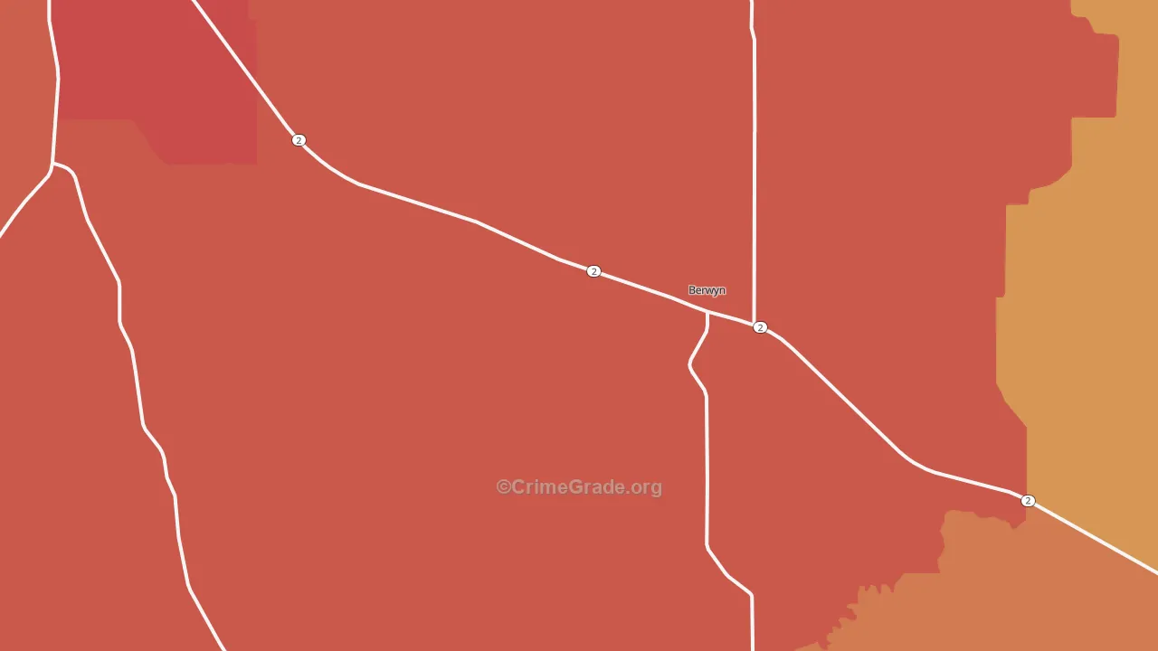 Berwyn, NE Map of Drug-Related Crime Rates