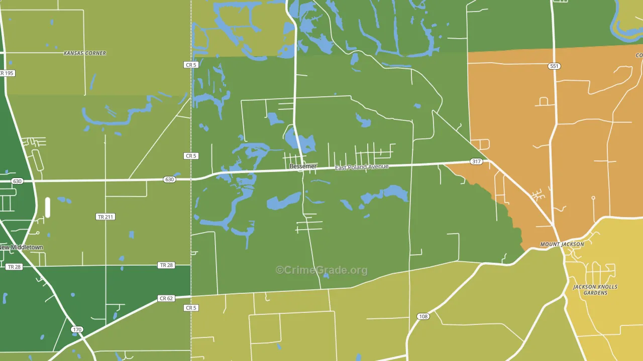 Bessemer, PA Map of Drug-Related Crime Rates
