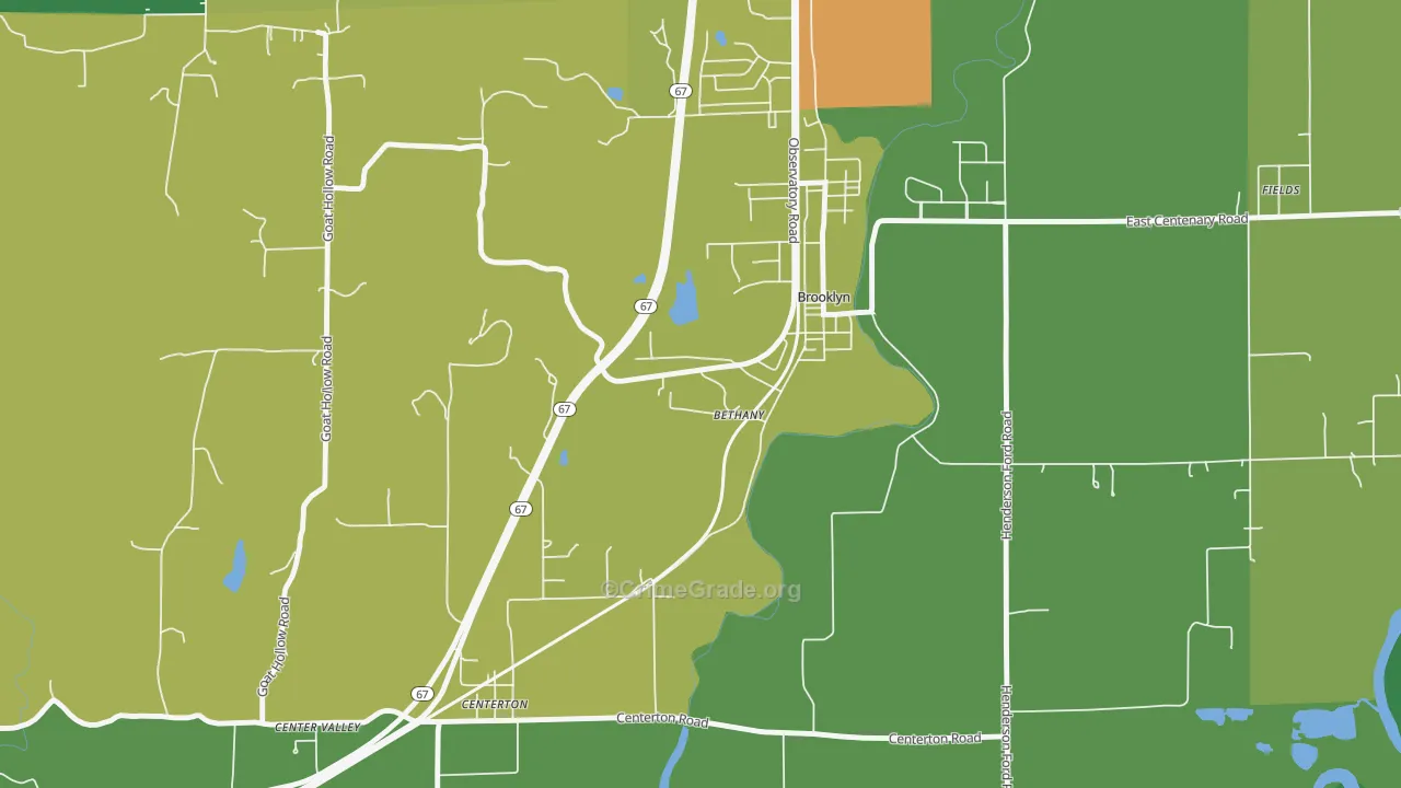 Bethany, IN Map of Drug-Related Crime Rates