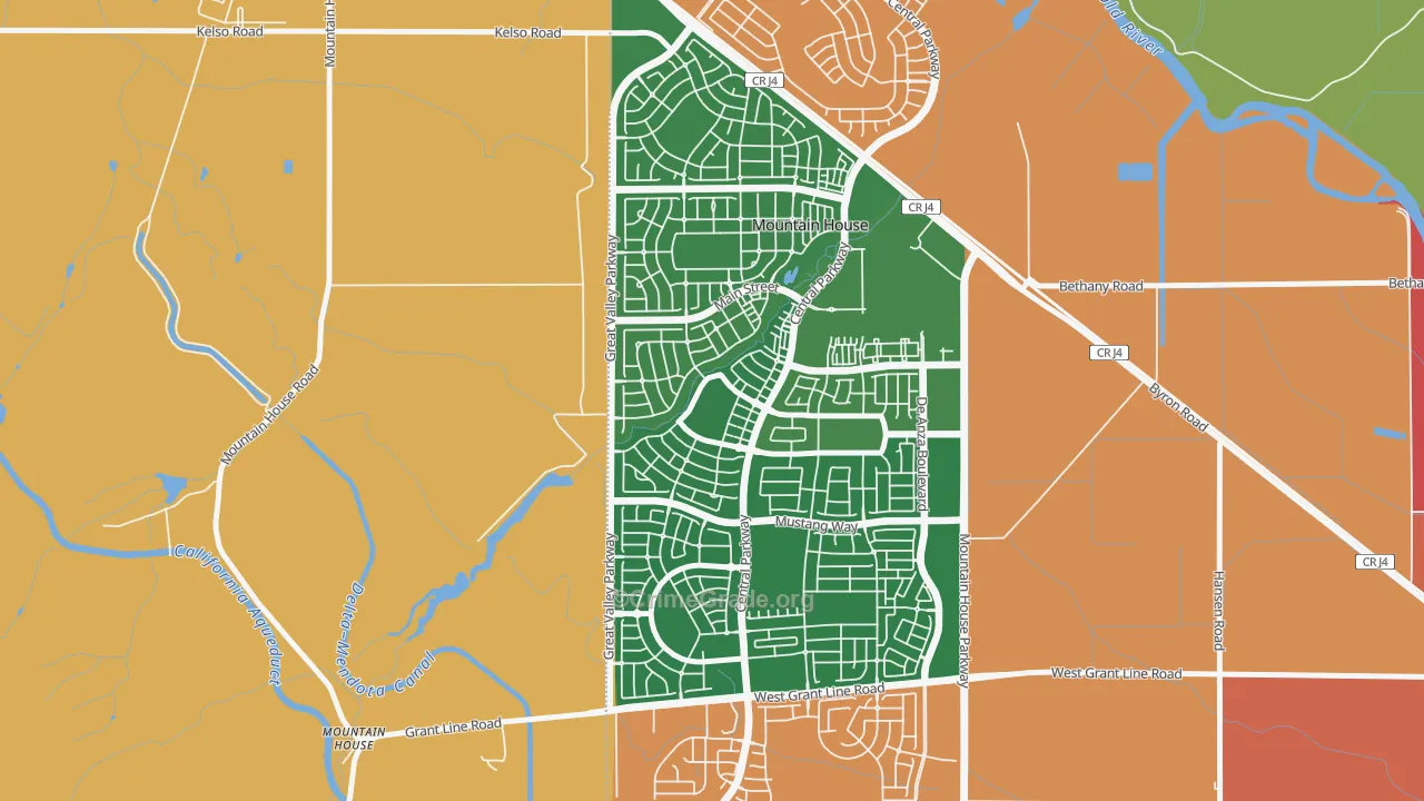Bethany, Mountain House, CA Map of Drug-Related Crime Rates