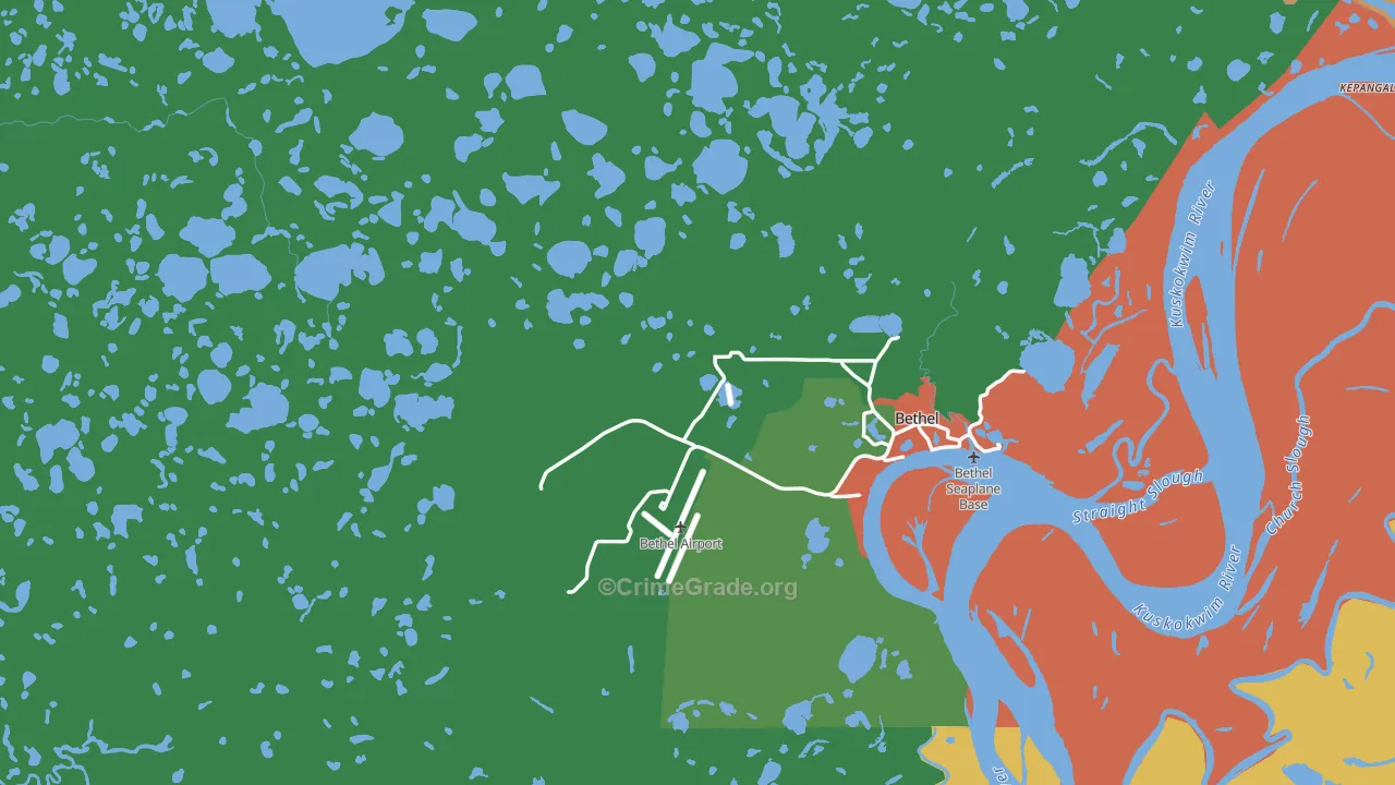 Bethel, AK Map of Drug-Related Crime Rates