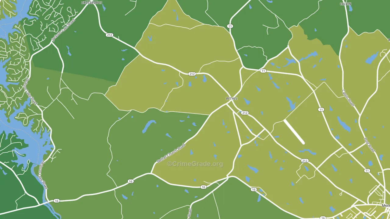 Bethel, GA Map of Drug-Related Crime Rates