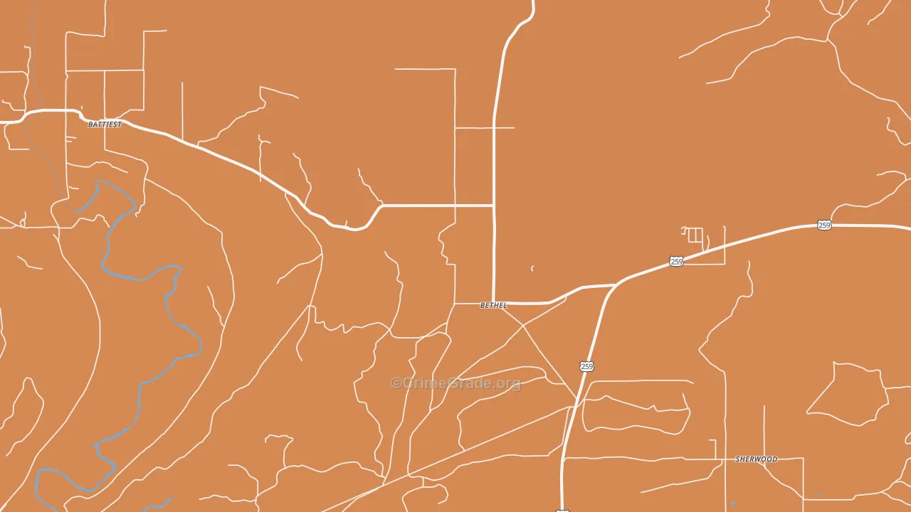 Bethel, OK Map of Drug-Related Crime Rates