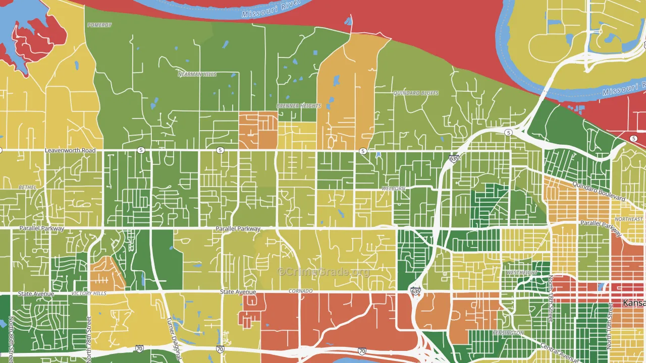 Bethel Welborn, Kansas City, KS Map of Drug-Related Crime Rates