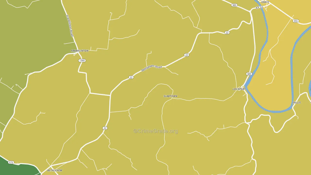 Bethlehem, KY Map of Drug-Related Crime Rates