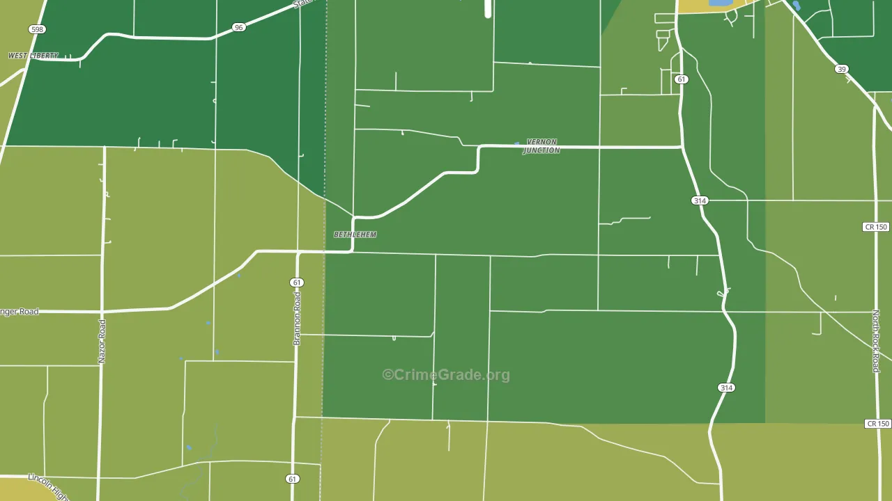 Bethlehem, OH Map of Drug-Related Crime Rates