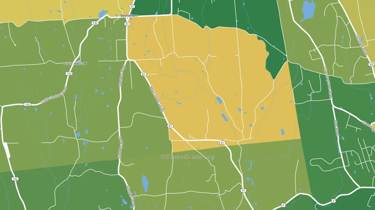 Bethlehem Village, CT Map of Drug-Related Crime Rates