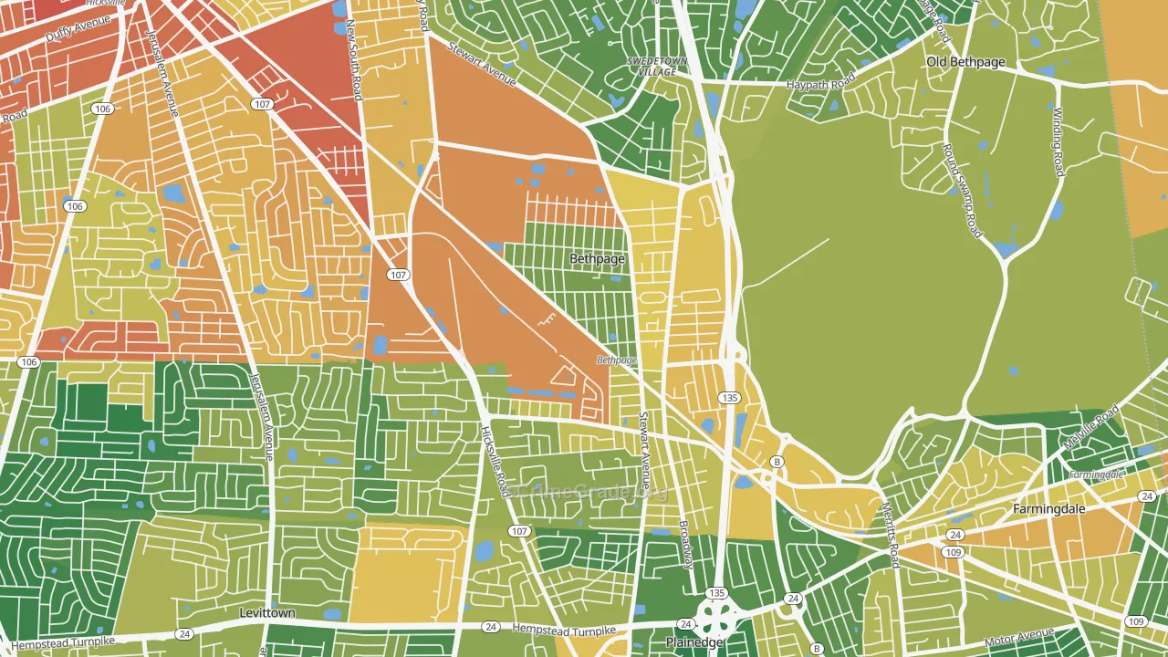 Bethpage, NY Map of Drug-Related Crime Rates