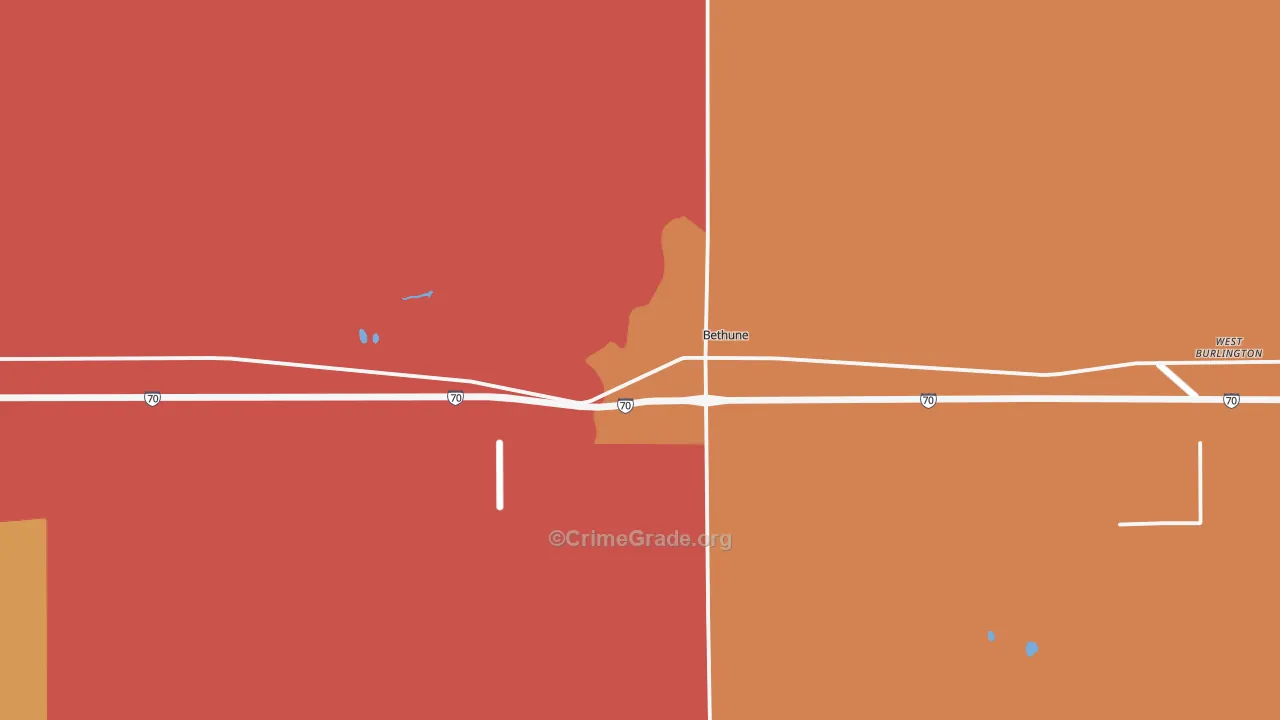 Bethune, CO Map of Drug-Related Crime Rates
