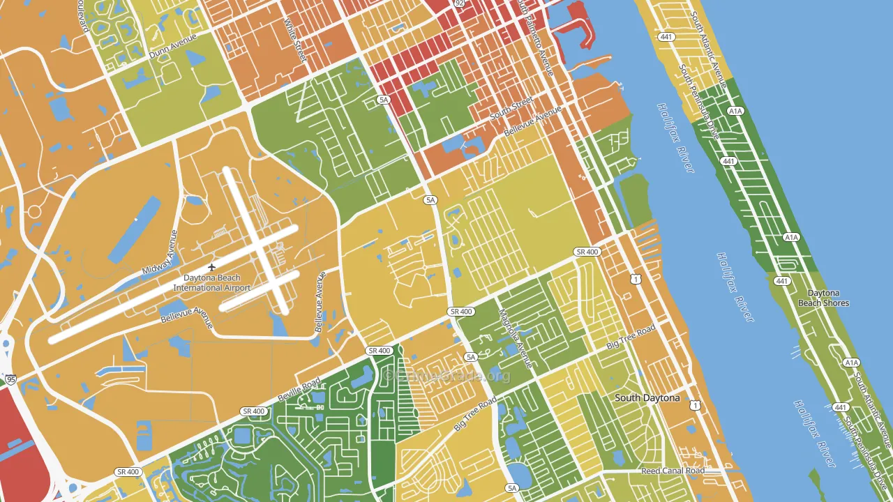 Bethune Grant, Daytona Beach, FL Map of Drug-Related Crime Rates