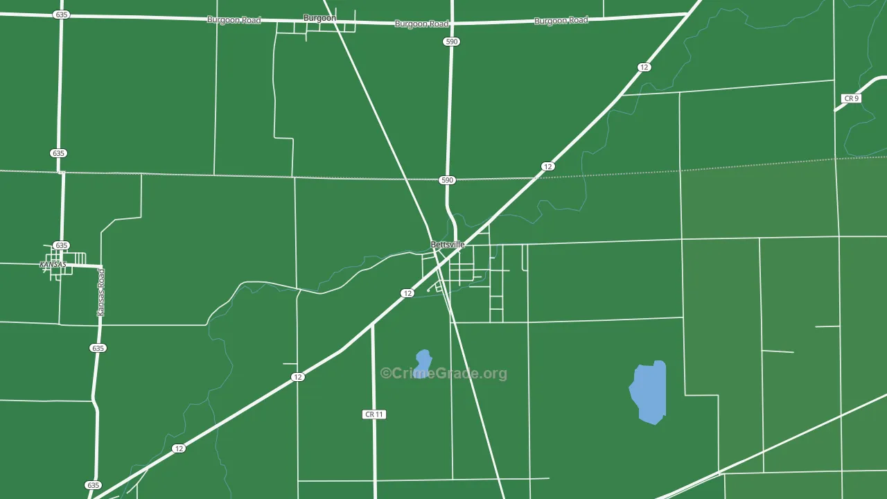Bettsville, OH Map of Drug-Related Crime Rates