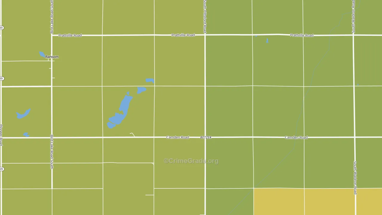 Betzer, MI Map of Drug-Related Crime Rates