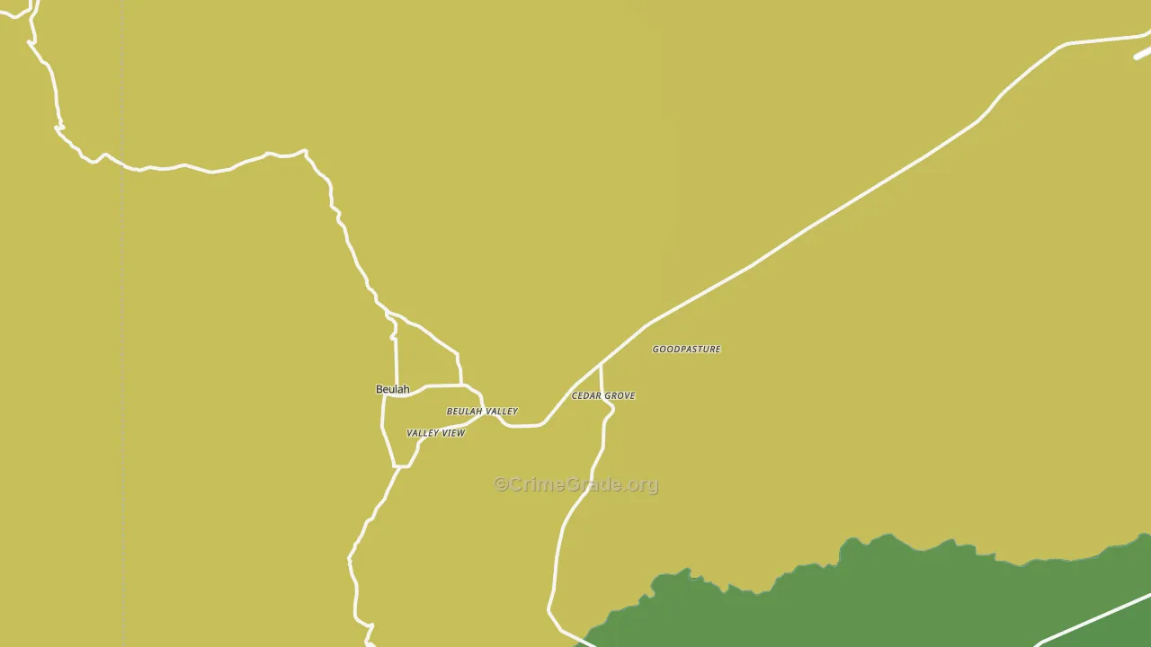 Beulah, CO Map of Drug-Related Crime Rates