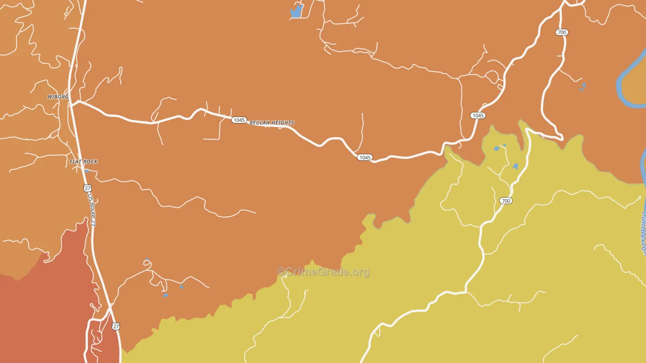 Beulah Heights, KY Map of Drug-Related Crime Rates