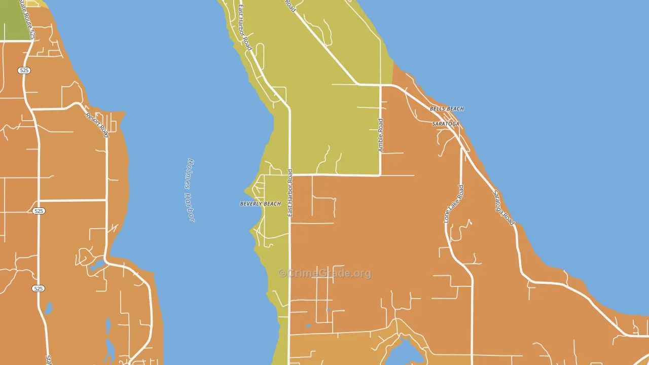 Beverly Beach, WA Map of Drug-Related Crime Rates