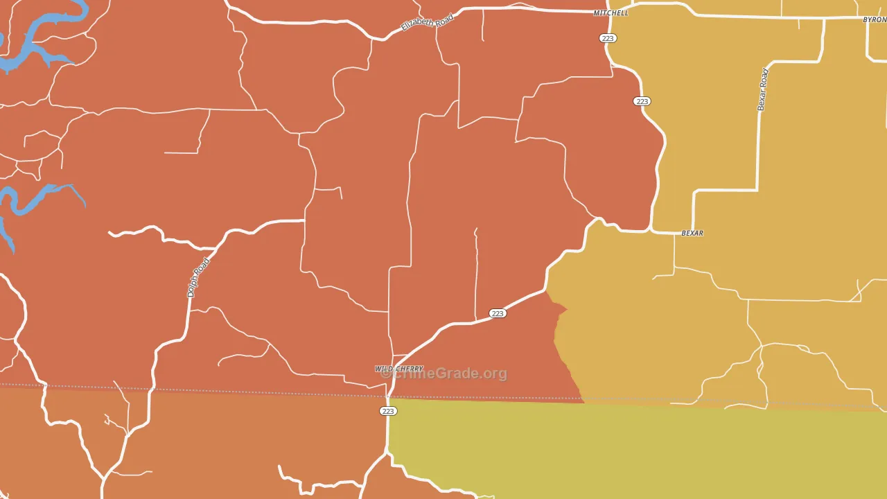 Bexar, AR Map of Drug-Related Crime Rates