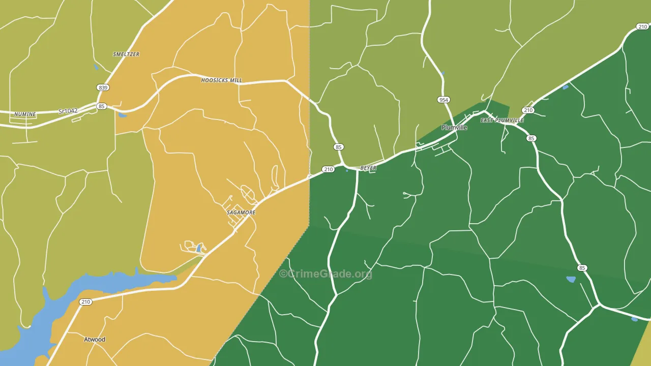 Beyer, PA Map of Drug-Related Crime Rates