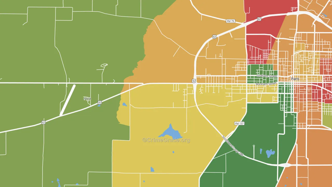 Biardstown, TX Map of Drug-Related Crime Rates