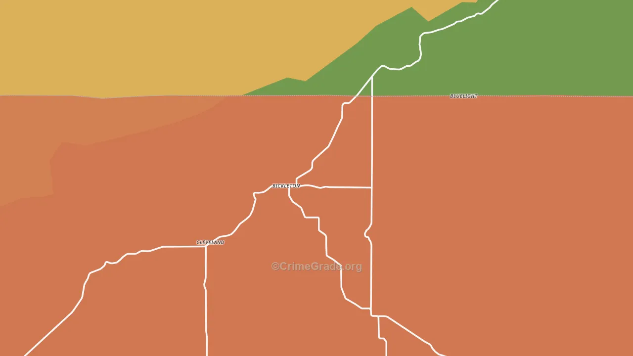 Bickleton, WA Map of Drug-Related Crime Rates