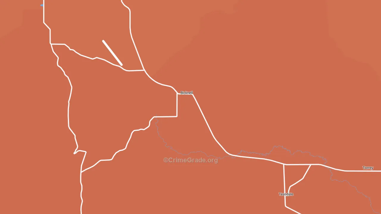 Bicknell, UT Map of Drug-Related Crime Rates