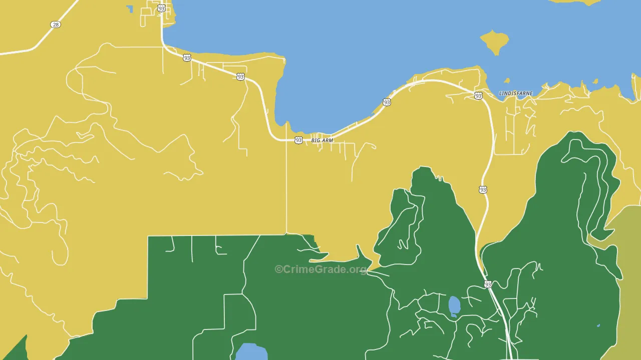 Big Arm, MT Map of Drug-Related Crime Rates