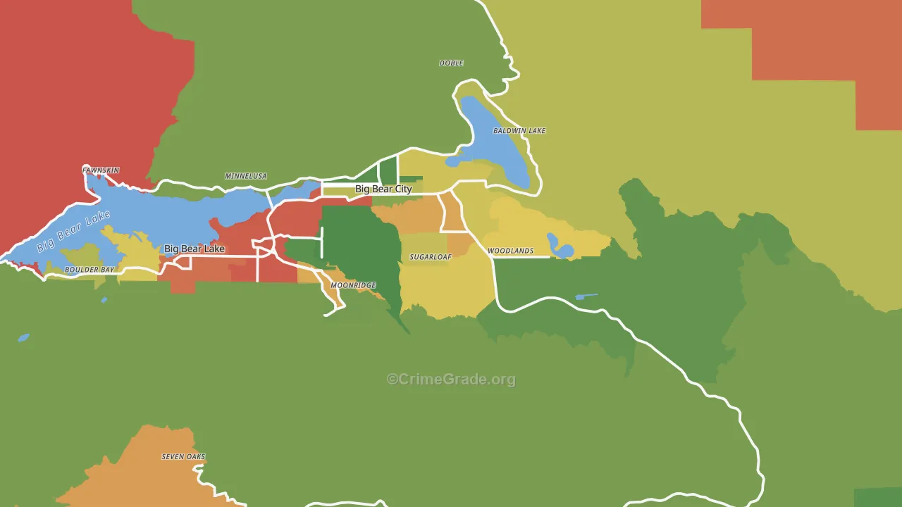 Big Bear, CA Map of Drug-Related Crime Rates