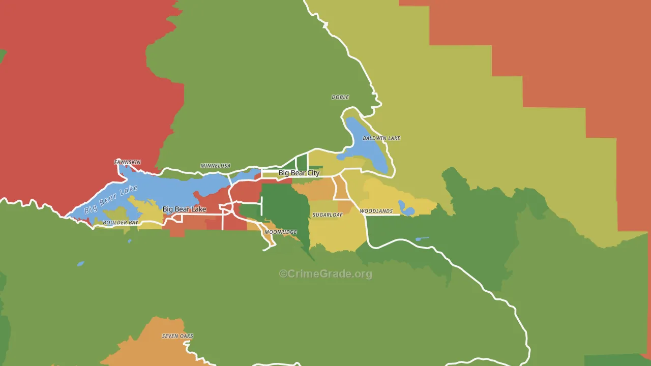 Big Bear City, CA Map of Drug-Related Crime Rates