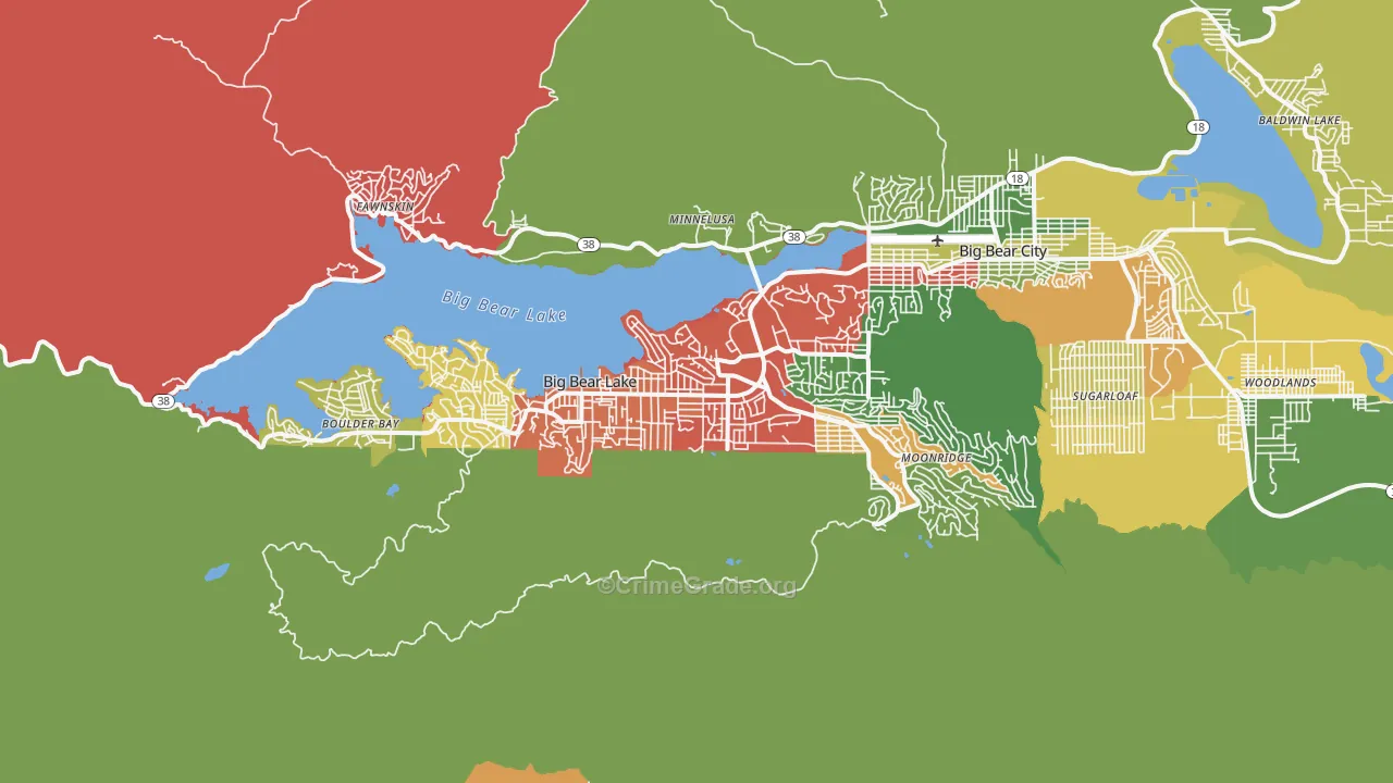 Big Bear Lake, CA Map of Drug-Related Crime Rates