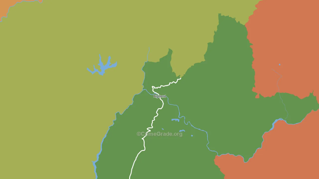 Big Bend, CA Map of Drug-Related Crime Rates