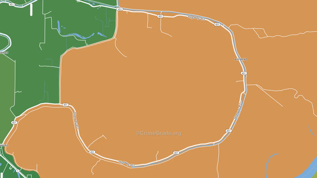 Big Bend, LA Map of Drug-Related Crime Rates
