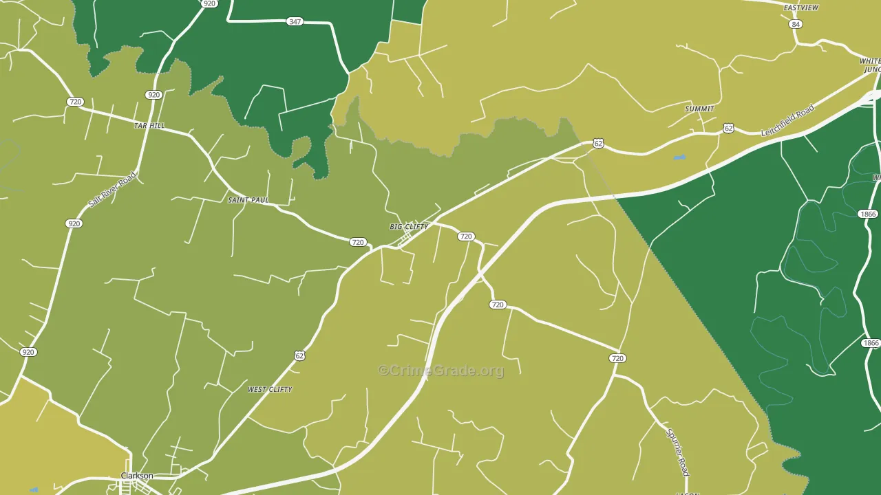 Big Clifty, KY Map of Drug-Related Crime Rates