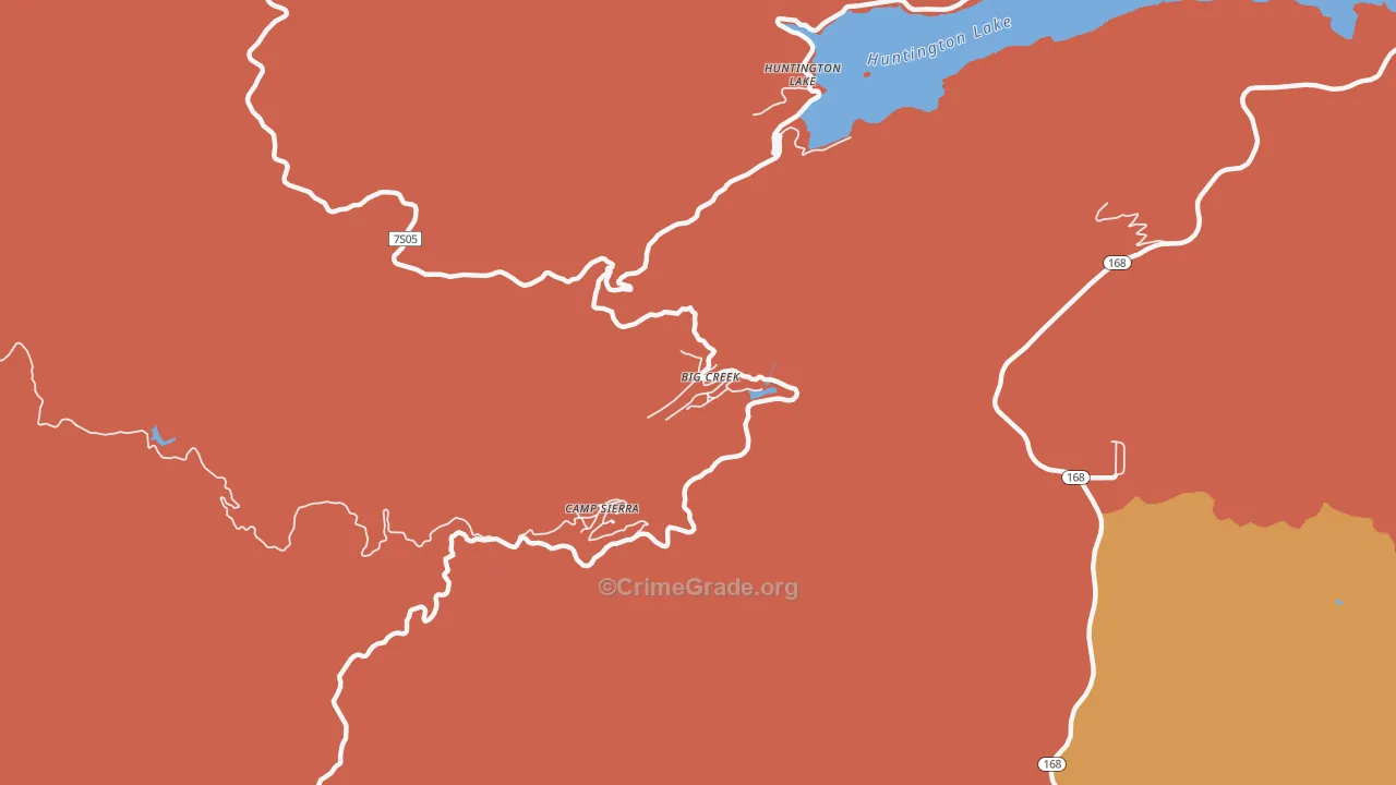 Big Creek, CA Map of Drug-Related Crime Rates