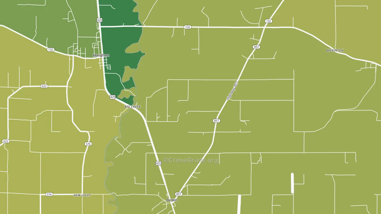 Big Creek, LA Map of Drug-Related Crime Rates
