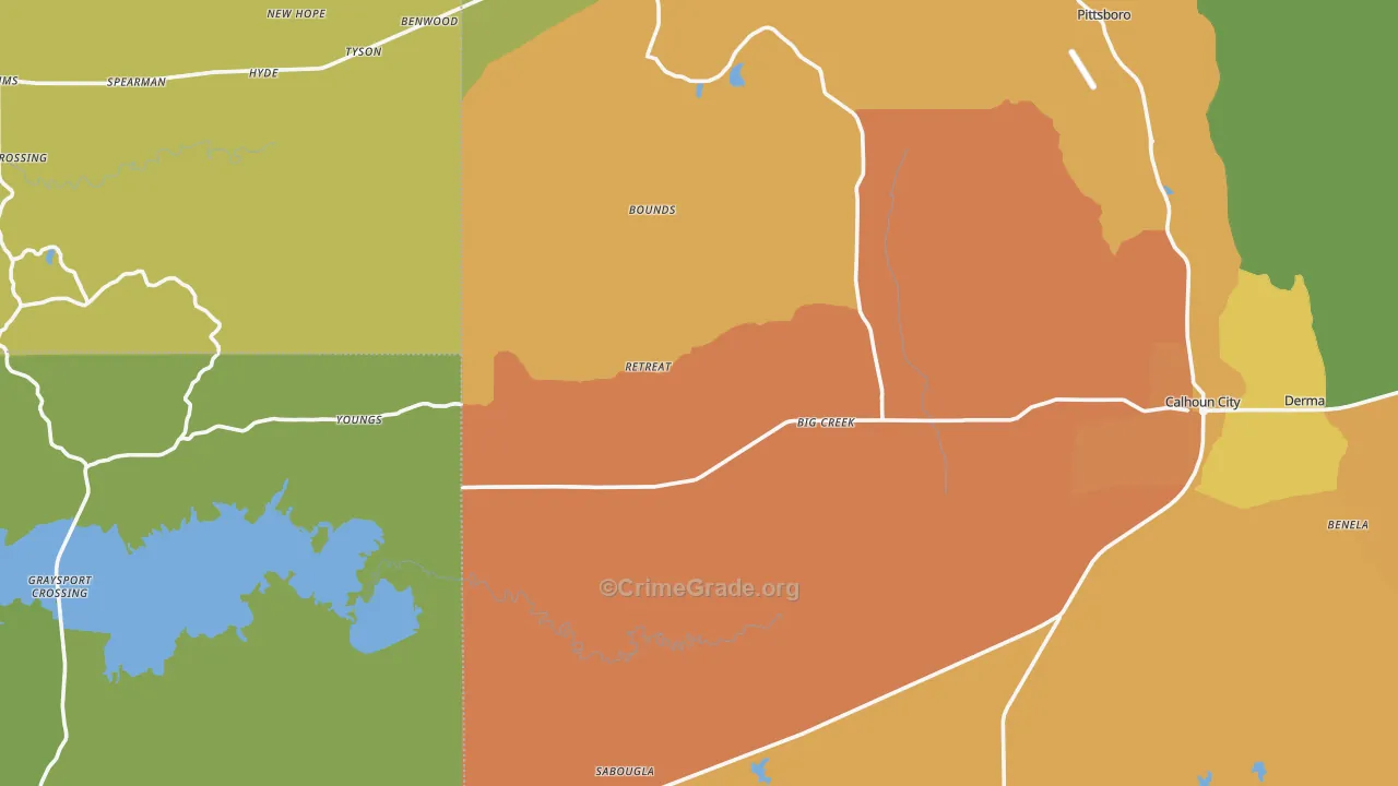 Big Creek, MS Map of Drug-Related Crime Rates