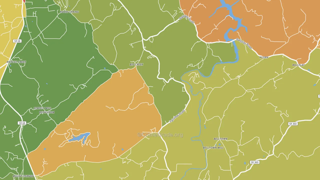 Big Creek, TN Map of Drug-Related Crime Rates