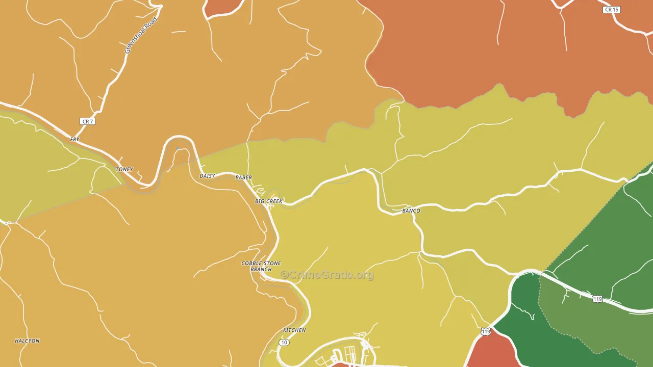 Big Creek, WV Map of Drug-Related Crime Rates